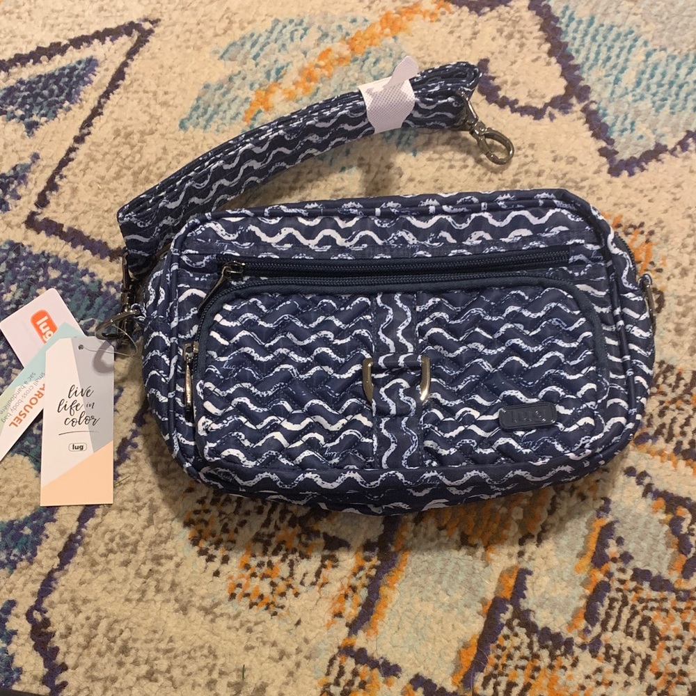 Lug Navy and White Crossbody Bag